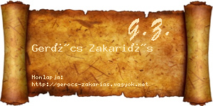 Gerócs Zakariás névjegykártya